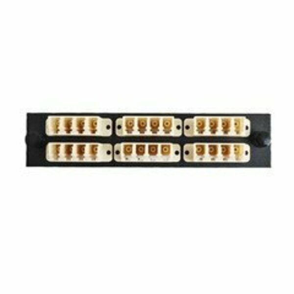 Swe-Tech 3C LGX Comp Adapter Plate featuring a Bank of 6 Quad LC Conn in Beige for OM1 and OM2 applications FWT68F3-12160